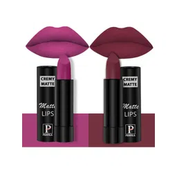 PERPAA Creamy Matte Set Of 2 Long Stay Intense Lipstick - Rose Magenta 58 - Cherry Red 96-picture-10