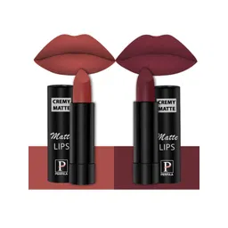 PERPAA Creamy Matte Set Of 2 Long Stay Intense Lipstick - Rust Orange 73-Cherry Maroon 95-picture-30