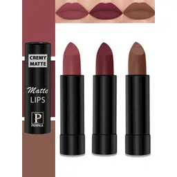 PERPAA Cremy Matte Set Of 3 Lipstick With Jojoba Oil- 3.5g Each-Red Rush-Nude -Maroon-picture-39