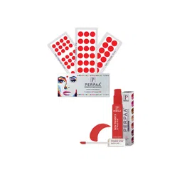PERPAA Power Stay Non Transfer Lipstick-01 & Set of 3 Premium Red Bindis- Size 01,02,03-picture-33