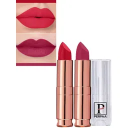 PERPAA Set Of 2 Antique Velvet Matte Lipstick With Jojoba Oil - Red 55 & Dark Magenta 92-image-38