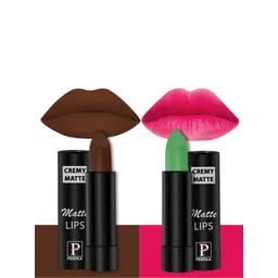 PERPAA Set of 2 Cremy Matte Long Lasting Lipsticks 3.5g Each - Natural Pink + Brown-picture-22