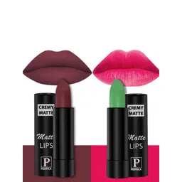 PERPAA Set of 2 Cremy Matte Long Lasting Lipsticks 3.5g Each - Natural Pink + Maroon-picture-18