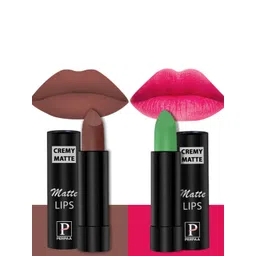 PERPAA Set of 2 Cremy Matte Long Lasting Lipsticks 3.5g Each - Natural Pink + Nude Brown-picture-16