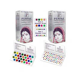 PERPAA Set of 2 Red Velvet Kumkum Bindi Box with 15 Flaps Each - Size 03 & 07-image-21