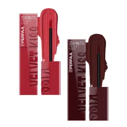 PERPAA Set Of 2 Velvet Kiss Liquid Lipstick -  3.5 ml Each - Matte Red - 01 - Maroon- 02-image-47