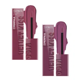 PERPAA Set Of 2 Velvet Kiss Matte Liquid Lipsticks- 3.5 ml Each- Light Mauve - Nude Pink-picture-32