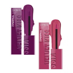 PERPAA Set Of 2 Velvet Kiss Matte Liquid Lipsticks- 3.5 ml Each- Wine - Nude Pink-picture-30