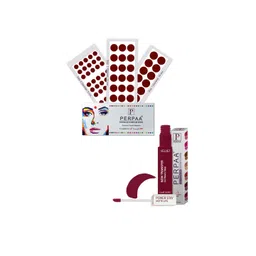 PERPAA Set Of 4 Dark Maroon Bindi Flaps & Power Stay Non Transfer Lipstick - Maroon-picture-34