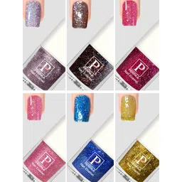 PERPAA Set Of 6 Glitter Light Flashing Sparkly Gel Nail Polish - 5ml Each-picture-40