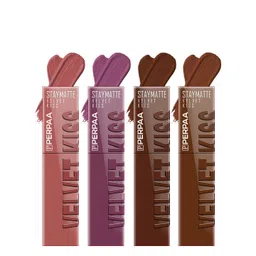 PERPAA Velvet Kiss Set of 4 Waterproof Matte Lipstick -3.5 ml Each -Shades -5 -6- 7- 11-picture-31