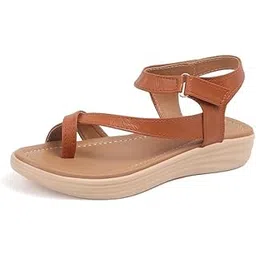 persome Cream Colour Casual Sandals Flats for Women & Girls-picture-41