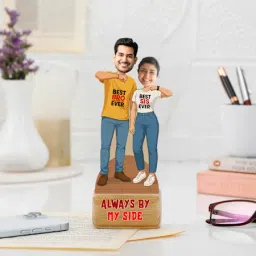 Personalized By My Side Caricature For Siblings-picture-21