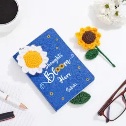 Personalized Crochet Blooms And Notebook Hamper-picture-12