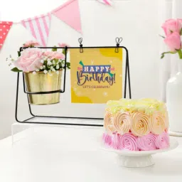 Personalized Swinging Metal Planter Birthday Combo-picture-26