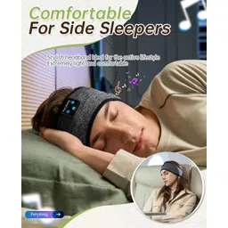 Perytong Bluetooth Sleep Headphones, Sleeping Headphone Headband, Comfortable and Elastic Soft Headband, Gifts for Men, Women, Teenagers, Mother's Day Birthday image 3