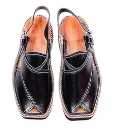 Peshawari Sandal Double Sole Kaptan For Men - Black-picture-27