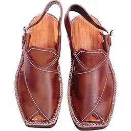 Peshawari Sandal Double Sole Kaptan For Men - Tan Two Tone-picture-25