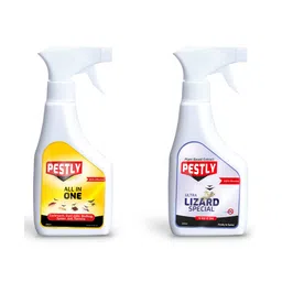 Pestly All-In-One Pest Control Spray + Lizard Repellent Combo Pack of 2 (250ml Each) | Kills Cockroach, Spider, Bedbugs, Ants, Mites, Termites | Herbal, Safe for Home-image-1