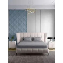 Petal Home Grey 300 TC Cotton Queen Bedsheet with 2 Pillow Covers-picture-27