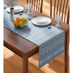 petal home Hooghly (71x13) Blue Cotton Table Runner-picture-12
