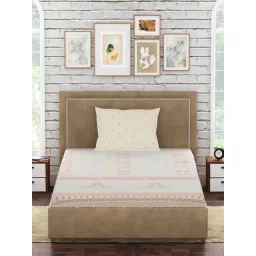Petal Home Hooghly Floral Cream 300 TC Cotton Single Bed Sheet with 1 Pillow Cover-picture-19