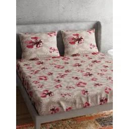 Petal Home Poinciana Blue Cotton 144 TC Bedsheet-picture-16