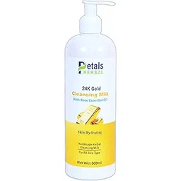 Petals Herbal 24K Gold Cleansing Milk for Brightening & Golden Glowing Skin 500ml-picture-32