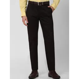 Peter England Casuals Men Black Pure Cotton Trousers-picture-23