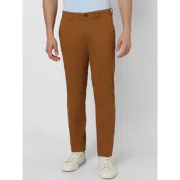 Peter England Casuals Men Brown Slim Fit Trousers-picture-18