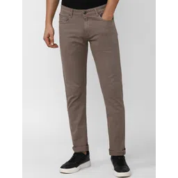 Peter England Casuals Men Brown Slim Fit Trousers-picture-20
