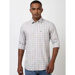 Peter England Casuals Men Checked Cotton Slim Fit Casual Shirt-picture-10