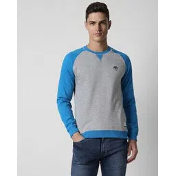 peter england casuals Men Colourblock Sim Fit Crew-Neck Sweatshirt-picture-12