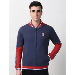 Peter England Casuals Men Colourblocked High Neck Zipper Sweatshirt-picture-38