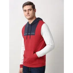 Peter England Casuals Men Colourblocked Hooded Sweatshirt image 4