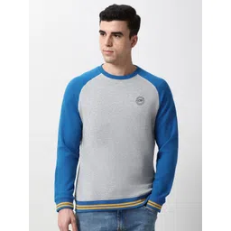 Peter England Casuals Men Colourblocked Round Neck Pullover Sweatshirt-picture-39