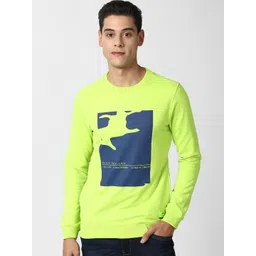 Peter England Casuals Men Green Printed Sweatshirt-picture-24