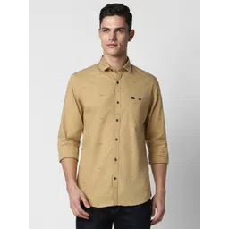 Peter England Casuals Men Khaki Slim Fit Printed Casual Shirt-picture-42