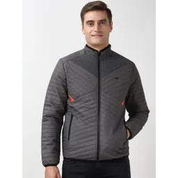 Peter England Casuals Men Mock Collar Solid Padded Jacket-picture-27