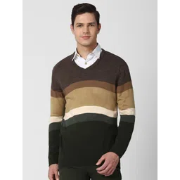 Peter England Casuals Men Multicoloured Colourblocked Pullover image 1