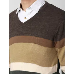 Peter England Casuals Men Multicoloured Colourblocked Pullover image 5