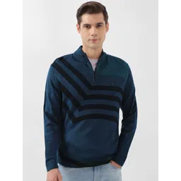 Peter England Casuals Men Navy Blue Printed-picture-41