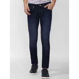 Peter England Casuals Men Navy Blue Slim Fit Light Fade Jeans-picture-40