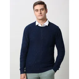 Peter England Casuals Men Self Design Pure Cotton Pullover Sweater-picture-42
