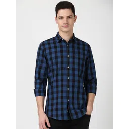 Peter England Casuals Men Slim Fit Buffalo Checks Opaque Checked Casual Shirt-picture-13