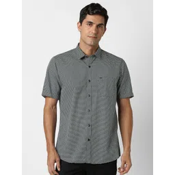 Peter England Casuals Men Slim Fit Micro Ditsy Printed Spread Collar Cotton Casual Shirt-picture-37