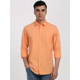 Peter England Casuals Men Slim Fit Solid Spread Collar Pure Cotton Casual Shirt-picture-10