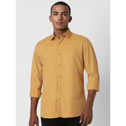 Peter England Casuals Men Slim Fit Spread Collar Solid Cotton Casual Shirt-picture-30