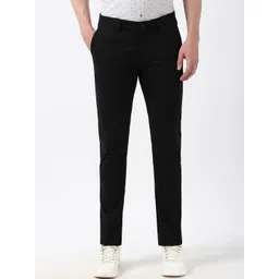 Peter England Casuals Men Solid Cotton Skinny Fit Formal Trousers-picture-42