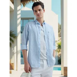 Peter England Casuals Men Spread Collar Floral Printed Cotton Slim Fit Casual Shirts-picture-11